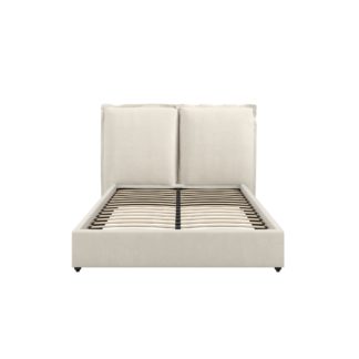 An Image of Sunday Linen Bed Frame Ivory