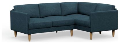 An Image of Hutch Fabric Curve Arm 4 Seater Corner Sofa - Oat