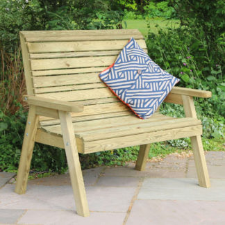 An Image of Freya 2 Seater Bench Natural