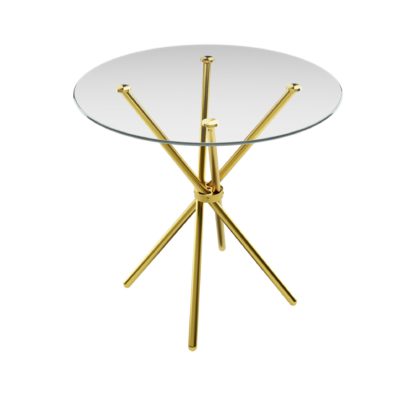 An Image of Casa Glass Top Dining Tble Gold