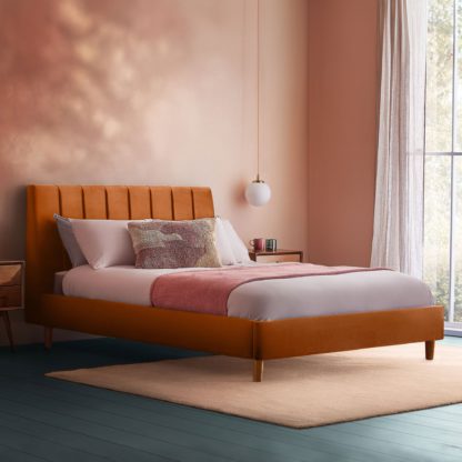 An Image of Silentnight Octavia Bed Frame, Velvet Maritime Velvet