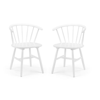 An Image of Modena Set Of 2 Dining Chairs, Rubberwood Grey