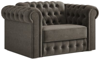 An Image of Jay-Be Chesterfield Velvet Cuddle Sofa Bed - Ink Blue