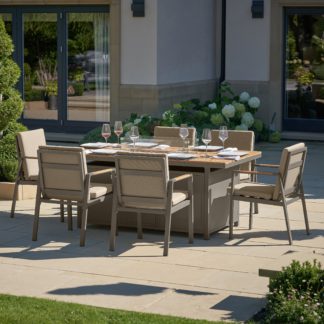 An Image of Stockholm 6 Seater Garden Dining Set Light Grey