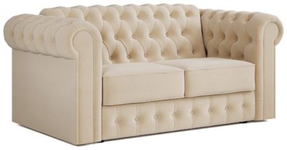 An Image of Jay-Be Chesterfield Fabric 2 Seater Sofa Bed - Cream