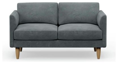 An Image of Hutch Velvet Curve Arm 2 Seater Sofa - Slate Grey