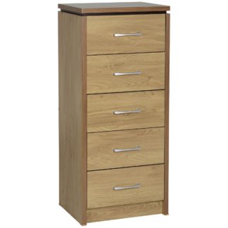 An Image of Charles Slim 5 Drawer Chest Natural