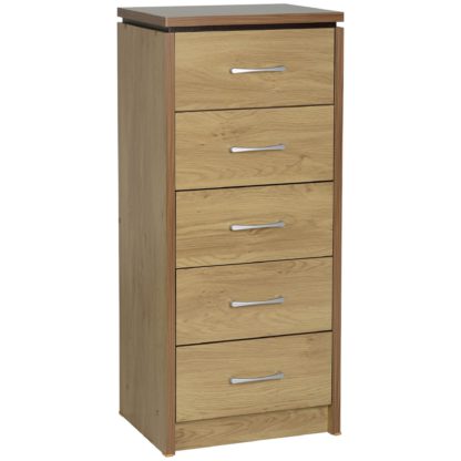 An Image of Charles Slim 5 Drawer Chest Natural