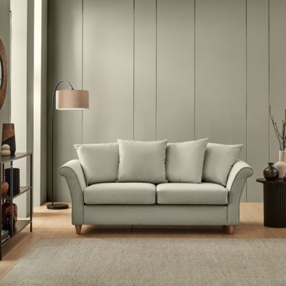 An Image of Dixie 3 Seater Sofa, Soft Texture Fabric Denim