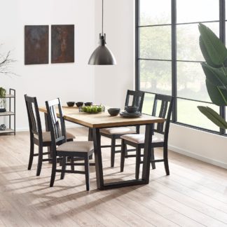 An Image of Hilton Set Of 2 Dining Chairs, Rubberwood Black