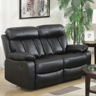 An Image of Merrion 2 Seater Manual Recliner Sofa Black