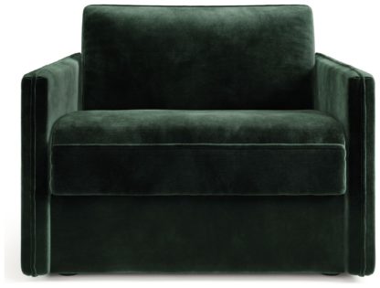 An Image of Jay-Be Slim Velvet Cuddle Sofa Bed - Ink Blue