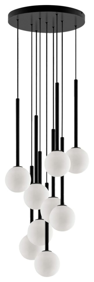 An Image of houseof Metal&Glass 9 Light Cluster Ceiling Light - Charcoal