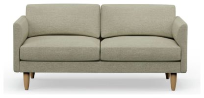 An Image of Hutch Fabric Curve Arm 3 Seater Sofa - Oat