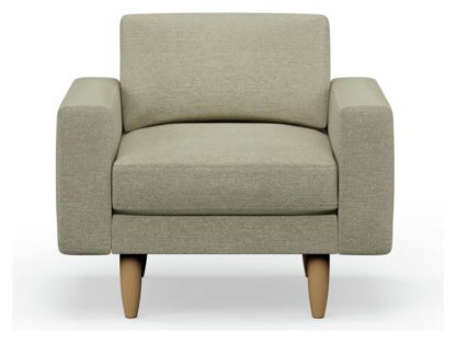 An Image of Hutch Fabric Round Arm Armchair - Dove Grey