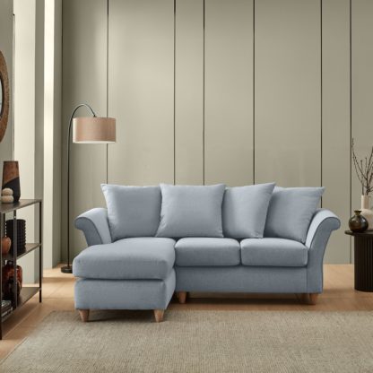 An Image of Dixie Corner Chaise Sofa, Soft Texture Fabric Natural