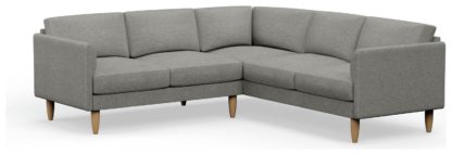 An Image of Hutch Plus Fabric Curve Arm 5 Seater Corner Sofa - Rust