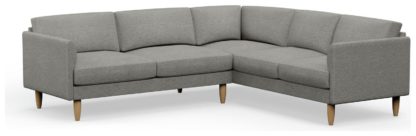 An Image of Hutch Fabric Curve Arm 6 Seater Corner Sofa - Rust