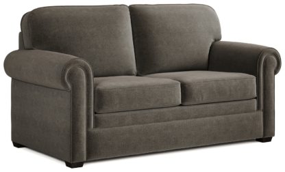 An Image of Jay-Be Heritage Velvet 2 Seater Sofa Bed - Charcoal