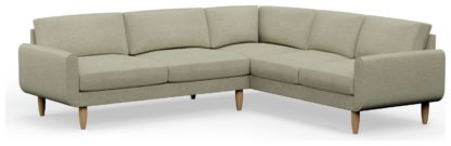 An Image of Hutch Fabric Round Arm 6 Seater Corner Sofa - Oat