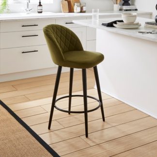 An Image of Astrid Barstool, Velvet Olive