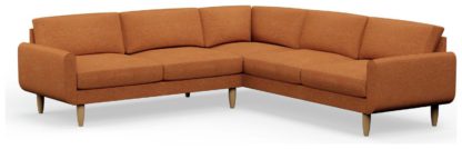 An Image of Hutch Fabric Round Arm 7 Seater Corner Sofa - Oat