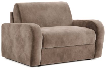 An Image of Jay-Be Deco Velvet Love Chair Sofa Bed - Dark Green