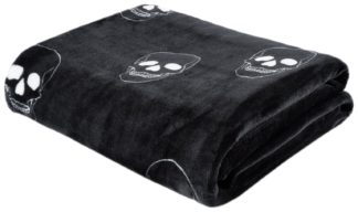 An Image of Catherine Landsfield Kids Skull Fleece Throw