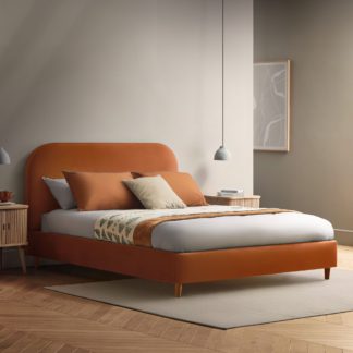 An Image of Silentnight Fara Bed Frame, Velvet Amber