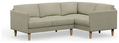 An Image of Hutch Fabric Curve Arm 4 Seater Corner Sofa - Oat