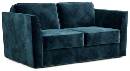 An Image of Jay-be Elegance Velvet 2 Seater Sofa Bed - Ink Blue