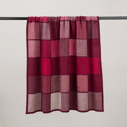 An Image of Supersoft Checked Cotton Blanket Red