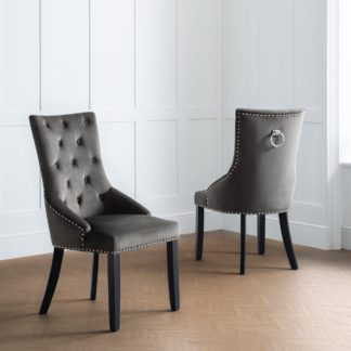 An Image of Veneto Set Of 2 Knockerback Dining Chairs Grey