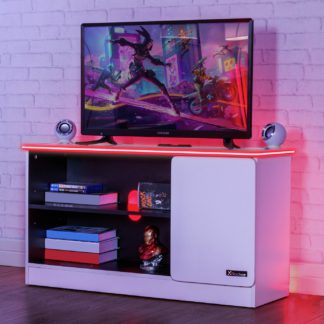 An Image of X Rocker Carbon Tek Media Unit - White