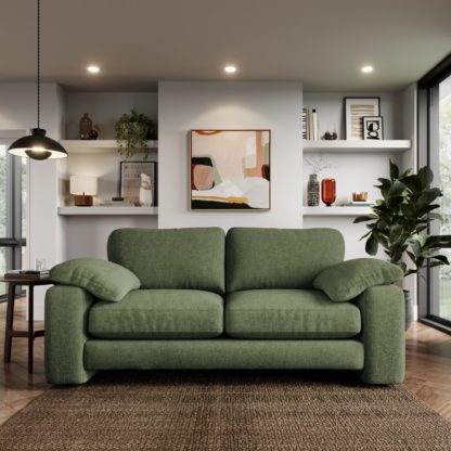 An Image of Magnus Soft Textured Chenille 3 Seater Sofa Soft Textured Chenille Soft Green