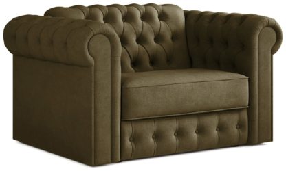 An Image of Jay-Be Chesterfield Fabric Cuddle Sofa Bed - Sage Green