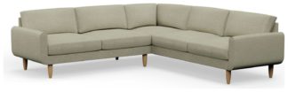 An Image of Hutch Fabric Round Arm 7 Seater Corner Sofa - Oat