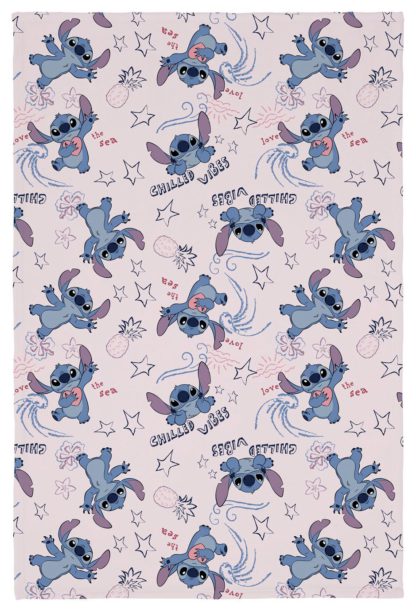 An Image of Disney Stitch FLeece Blanket - Blue & Pink