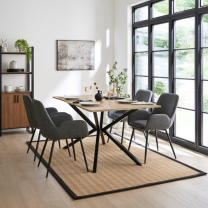 An Image of Zane 6 Seater Dining Table Light Wood