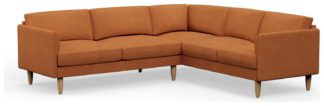 An Image of Hutch Fabric Curve Arm 6 Seater Corner Sofa - Rust