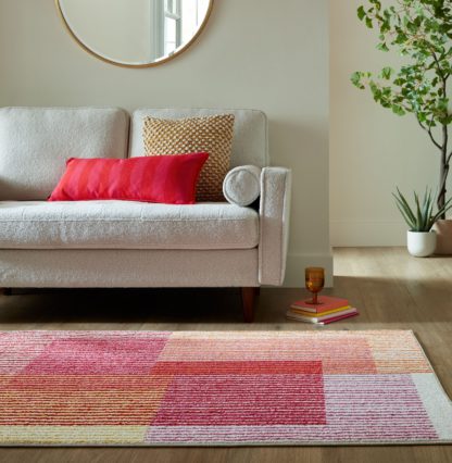 An Image of Illusion Abstract Stripe Rug MultiColoured