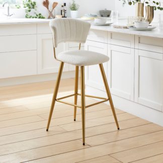 An Image of Kendall Bar Stool, Boucle Ivory