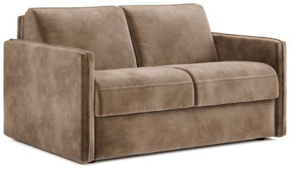 An Image of Jay-Be Slim Velvet 2 Seater Sofa Bed - Beige