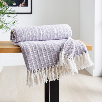 An Image of Woven Throw 120x160 Lilac