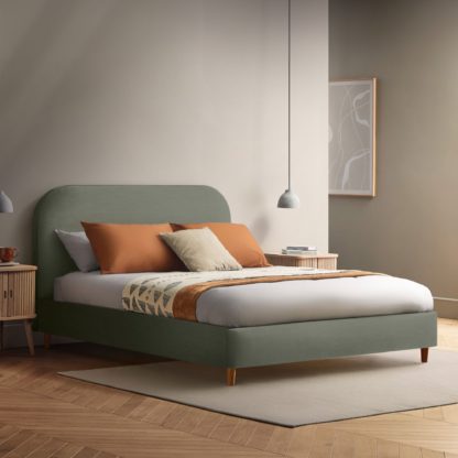 An Image of Silentnight Fara Bed Frame, Velvet Hunter Green