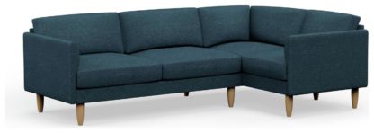 An Image of Hutch Slim Fabric Curve Arm 5 Seater Corner Sofa - Rust