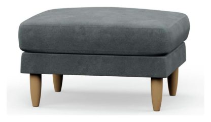 An Image of Hutch Fabric Footstool - Aegean Blue