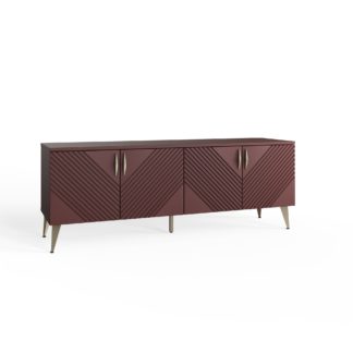 An Image of Frank Olsen Ava 4 Door TV Unit - Mulberry