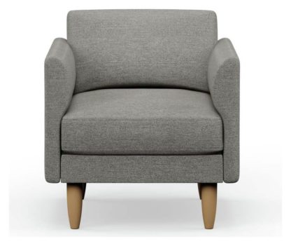 An Image of Hutch Fabric Curve Arm Armchair - Oat