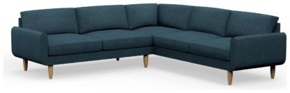 An Image of Hutch Fabric Round Arm 7 Seater Corner Sofa - Oat